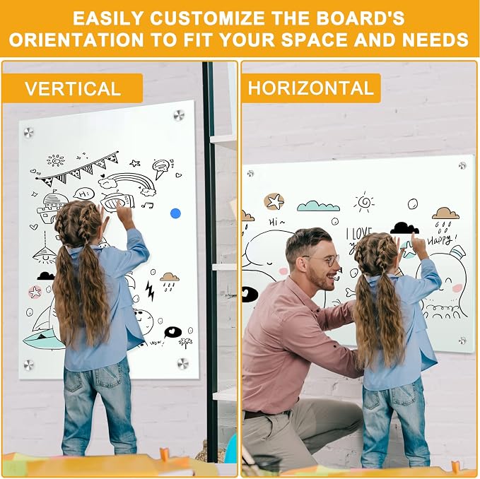 H-Qprobd Dry Erase White Board 48"x36" Glass Magnetic Whiteboard - Image 2