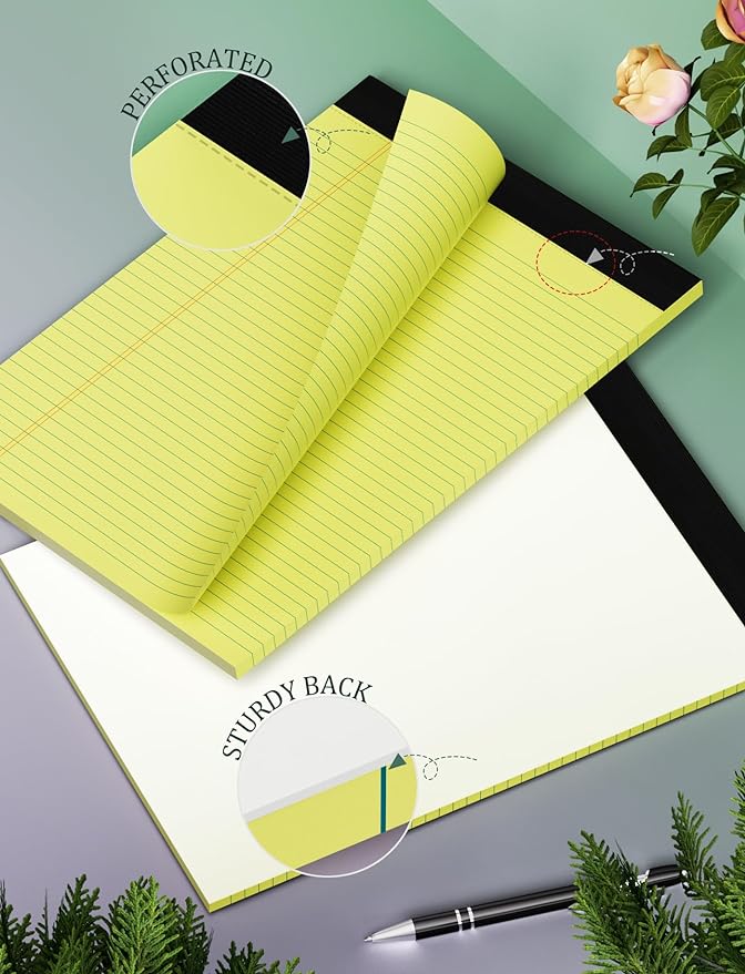 Yellow Note Pads 8.5 x 11 College Ruled Legal Pads 8.5 x 11 Notepads Yellow - Image 3