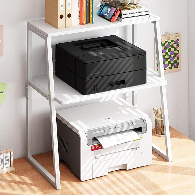 Arbuxzuy Printer Stand for Desk, Desktop Printer Shelf, 3 Tier Desk Shelf for by Arbuxzuy
