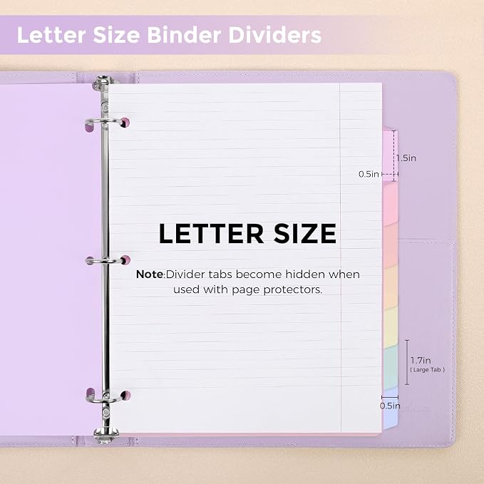 SKYDUE Durable Plastic 8-Tab Dividers, Big Tab Dividers - Image 3