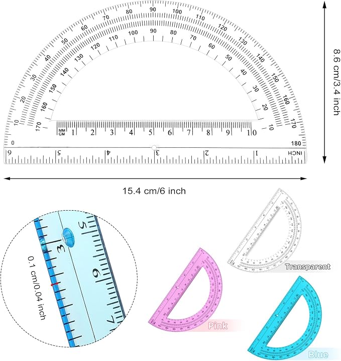 Zonon 36 Pack 6 Inch Plastic Protractor Christian Charity Donation 180 Degrees - Image 3