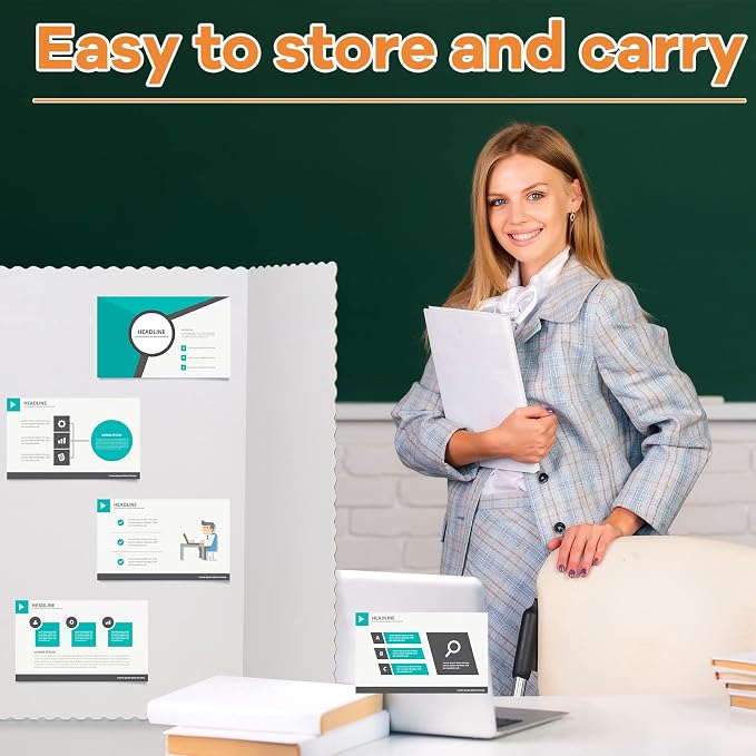 Henoyso 4 Pcs 36 x 48 Inch White Trifold Poster Board Large Tri Fold - Image 4