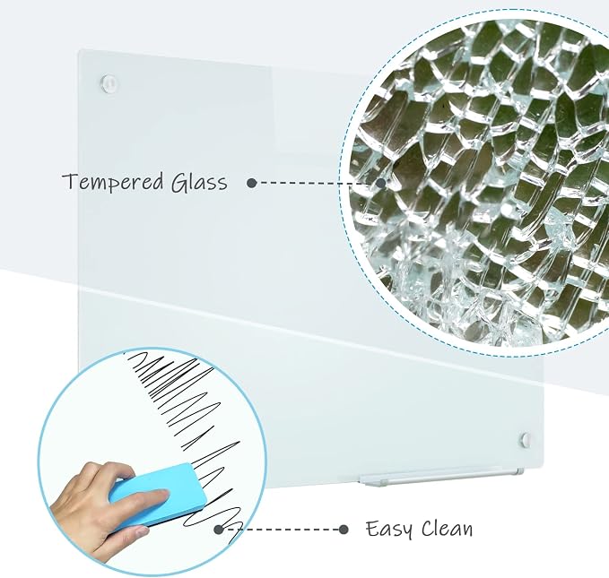 Magnetic Dry Erase Glass WhiteBoard - Image 3