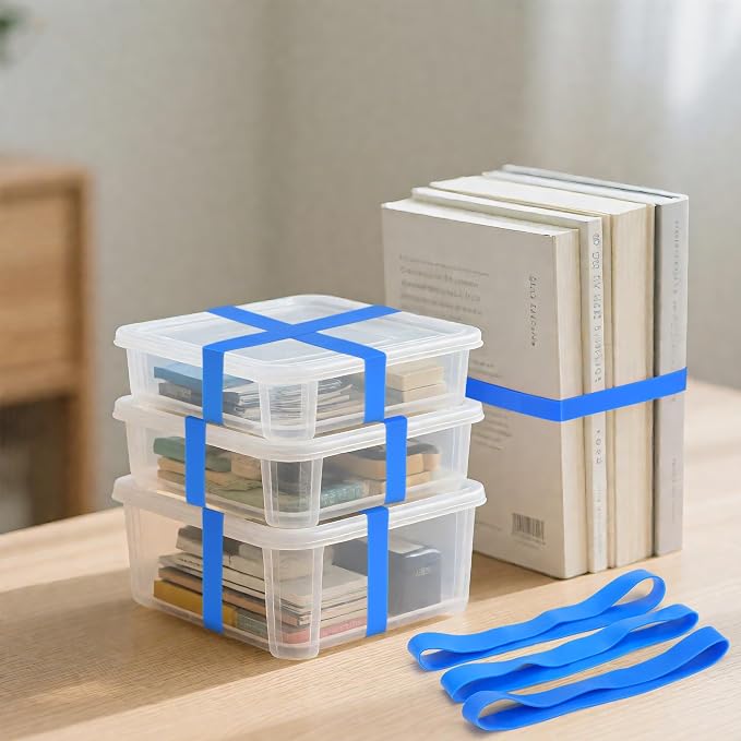 LotFancy Large Rubber Bands, Heavy Duty Blue Long Rubber Bands - Image 7