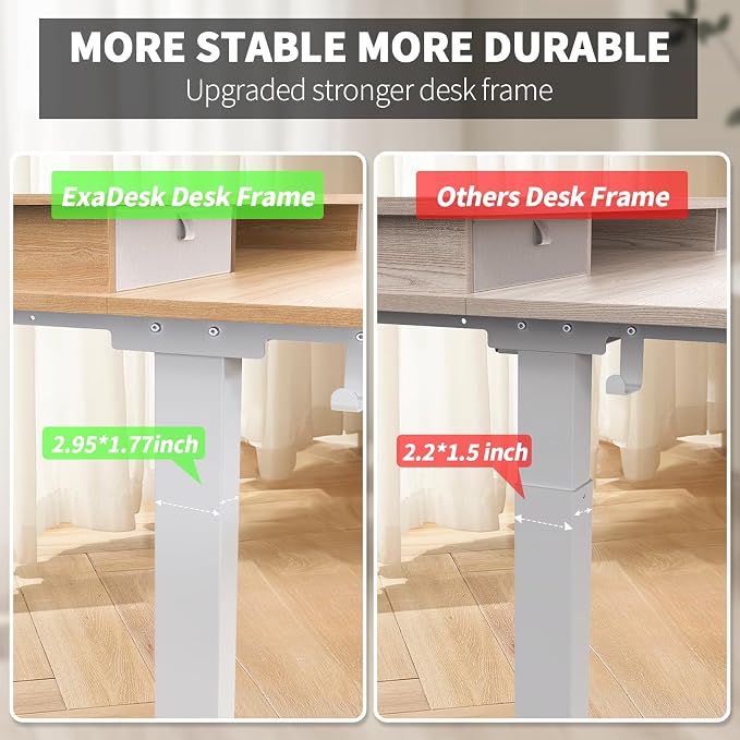 ExaDesk 55 * 30 Inches Electric Standing Widened Desk Adjustable Height - Image 8