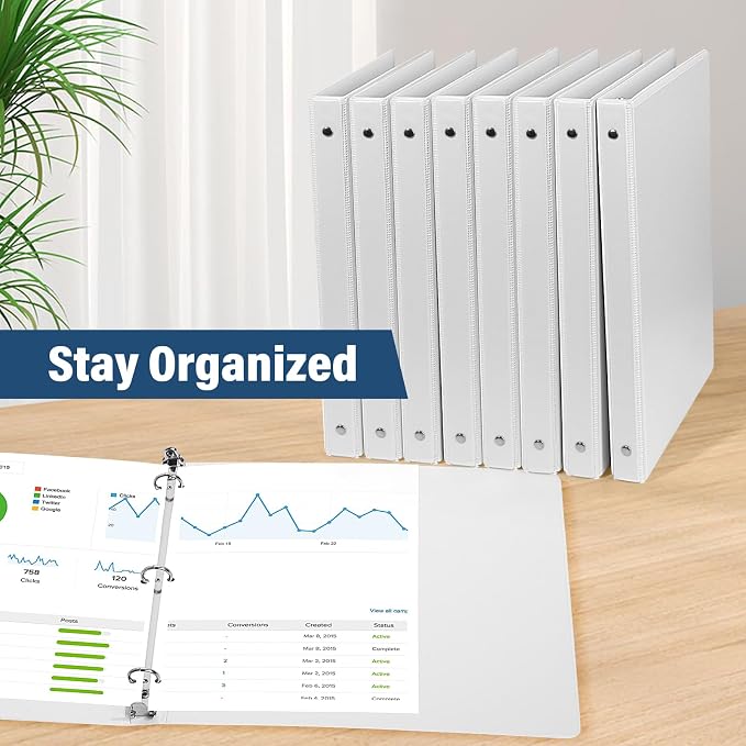 1/2 Inch 3-Ring-Binder with Pockets, 0.5''-inch Round Binders Holds 100 Sheets - Image 7