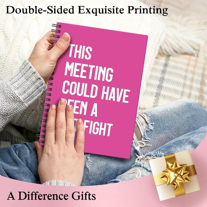 XQLZY This Meeting Could Have Been A Fist Fight Rose Red Spiral Notebook - Image 6