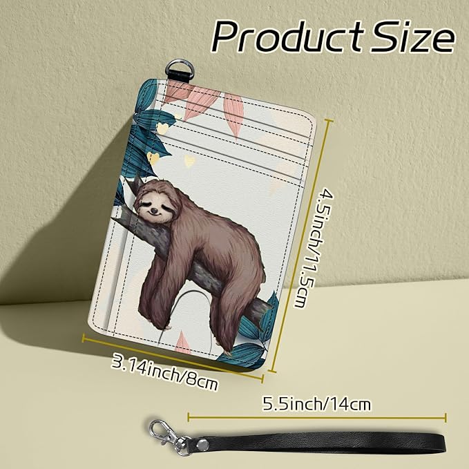 BWEGRHE Small Travel Wallets, Sloth Slim Minimalist Front Pocket Wallet - Image 2