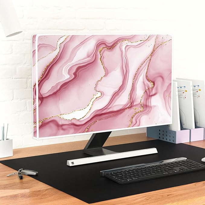 Baocicco Gold Pink Marble Waterproof TV Display Screen Cover 75 Inch TV - Image 6