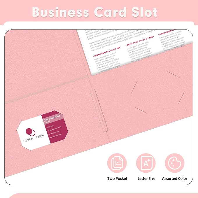 Two Pocket Folders, PANDRI 30 Pack 2 Pocket Folders, Letter Size Paper File - Image 5