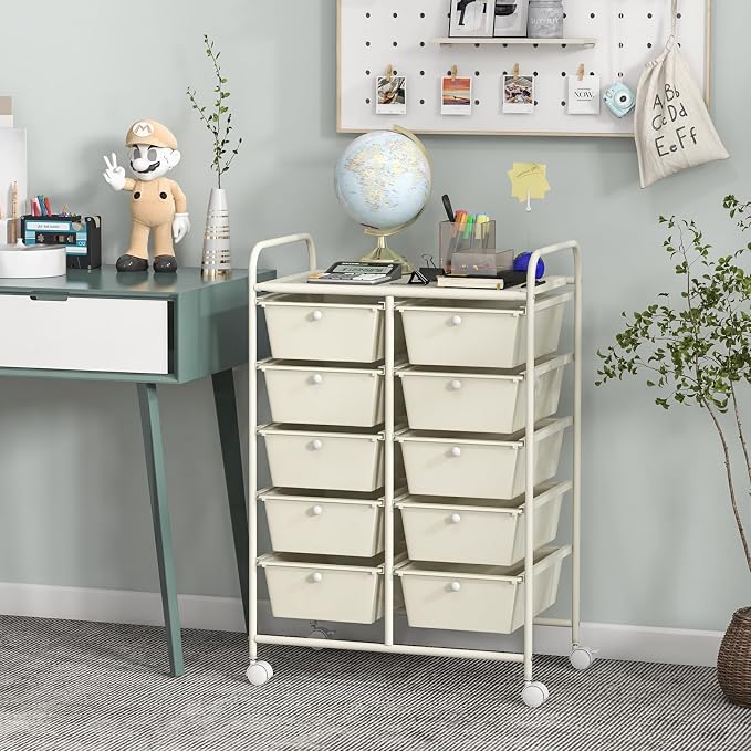 GLACER 10 Drawer Rolling Cart, Storage Cart - Image 2