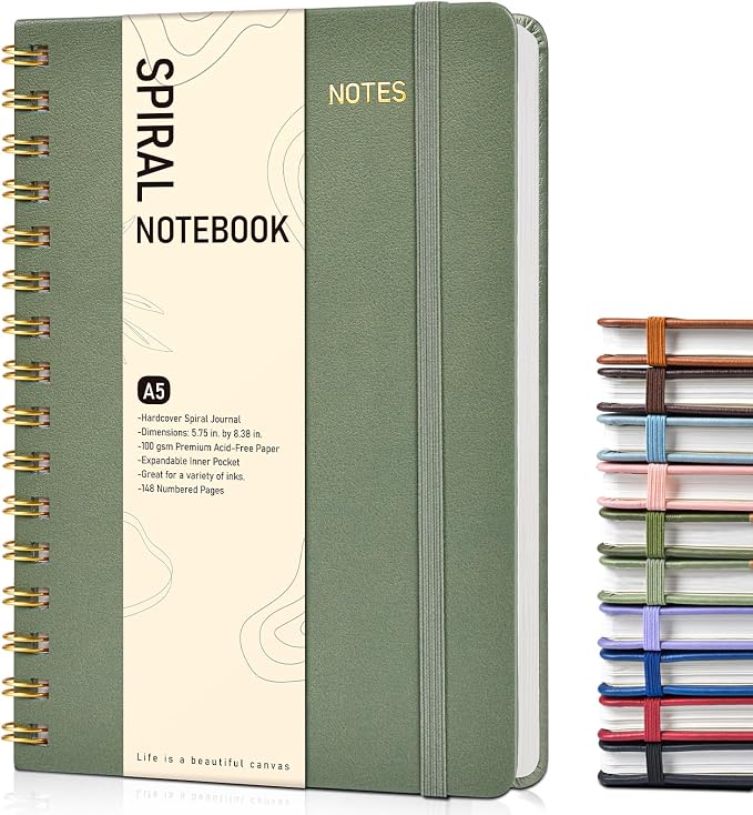 Dotted Spiral Journal Notebook, A5 Hardcover Spiral Journals by Unknown