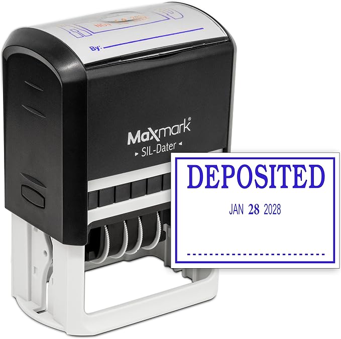 MaxMark Large Self-Inking Rubber Date Office Stamp by Maxmark