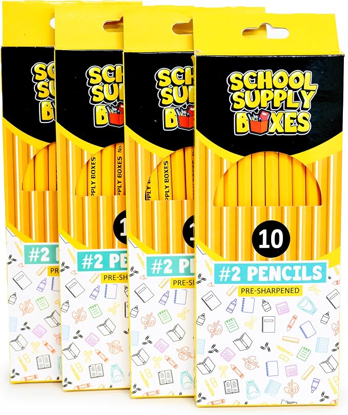 School Supply Boxes | 10 ct. Wooden Pencil Pack | 24 Packs | Pre-Sharpened No. - Image 3