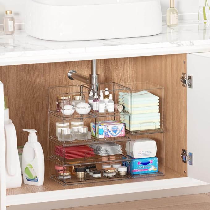 Vtopmart Stackable Storage Drawers Set of 3, Beauty Supplies, Pantry - Image 8