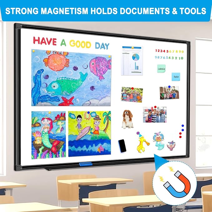H-Qprobd 70"x40" White Board for Wall Large Magnetic Dry Erase Board - Image 4