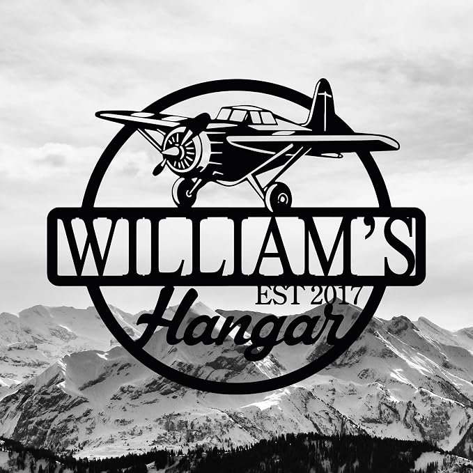 Personalized Metal Airplane Wall Art, Airplane Name Sign, Customized Pilot Name - Image 2
