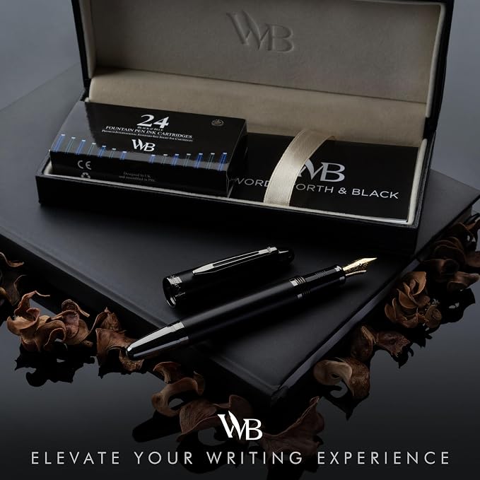 Wordsworth & Black Majesti Fountain Pen-, Luxury Case, 24K Gold Finish; 18K - Image 2