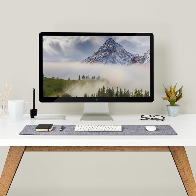 Wolvende Premium Felt Desk Mat | Medium 12" x 36" | Multifunctional Desk Pad - Image 3