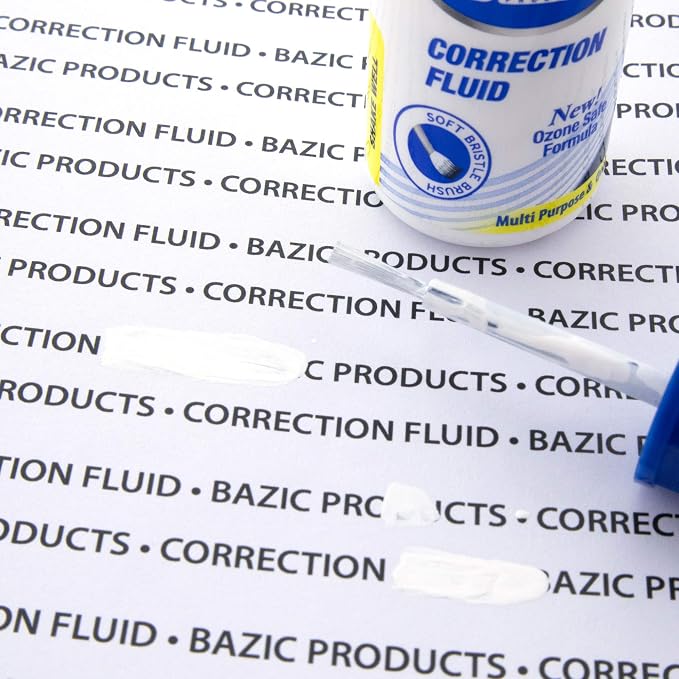 BAZIC Metal Tip Correction Pen & Correction Fluid - Image 4