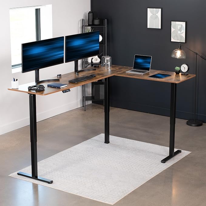 VIVO Electric Corner 84 x 63 inch L-Shaped Standing Desk, Memory Height - Image 2