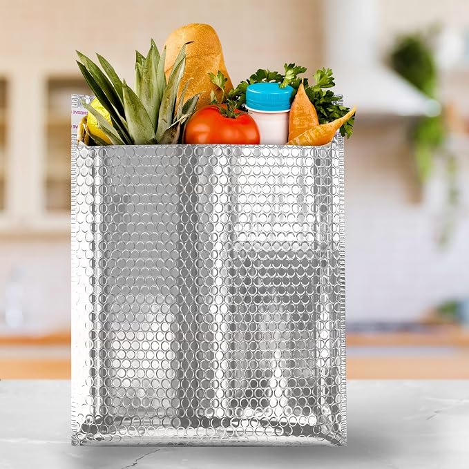 Amiff Silver Thermal Bubble Mailer, 10 x 10.5 Inches. 100 Pack Metallic Bubble - Image 7