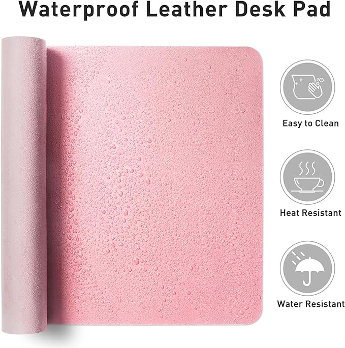 Aothia Faux Leather Desk Mat – Large Mouse Pad, Non-Slip PU Leather Blotter - Image 6