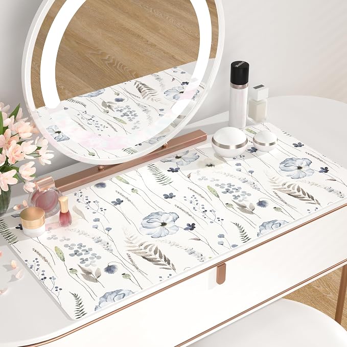 QIYI Large Mouse Pad for Desk, Floral Desk Mat for Desktop, Women Girls Office - Image 6