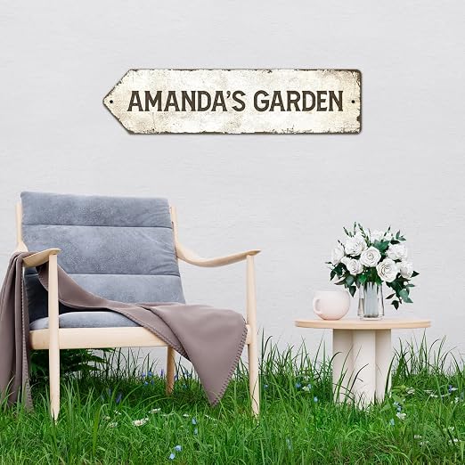 Rustic Custom Sign, Personalized Left Directional Metal Composite Street Sign - Image 9