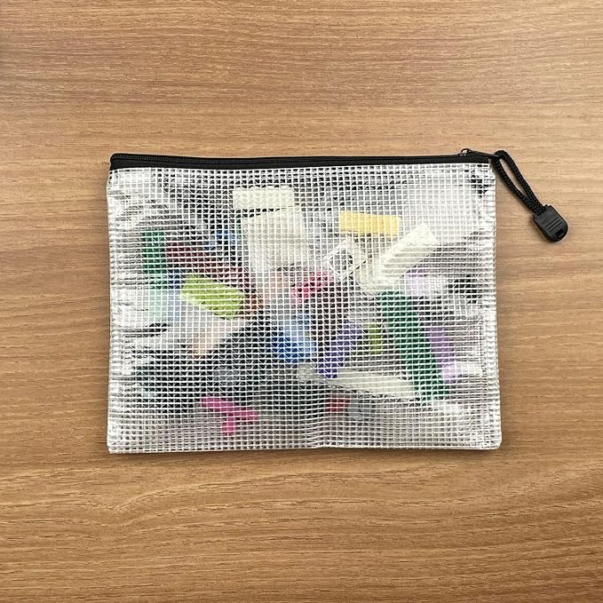Oaimyy-18 Pcs-3"x 5"-Plastic Mesh Zipper Pouch Document Folders Bag Zipper Zip - Image 7