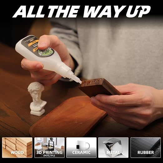 Thick Super CA Glue Kit 2.3 oz, Heavy Duty Clear Superglue Repair Wood Metal - Image 6
