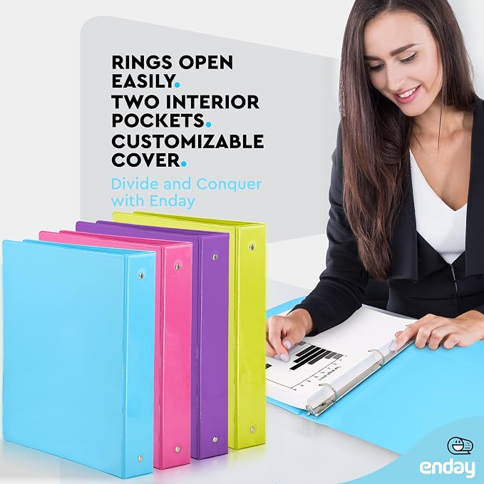 3 Ring Binder 1.5 Inch, 1 ½ inch Binder Clear View Cover - Image 2