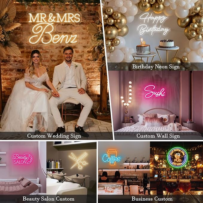 Custom Neon Sign for Wall Decor, Neon Sign Customizable Personalized LED Neon - Image 2