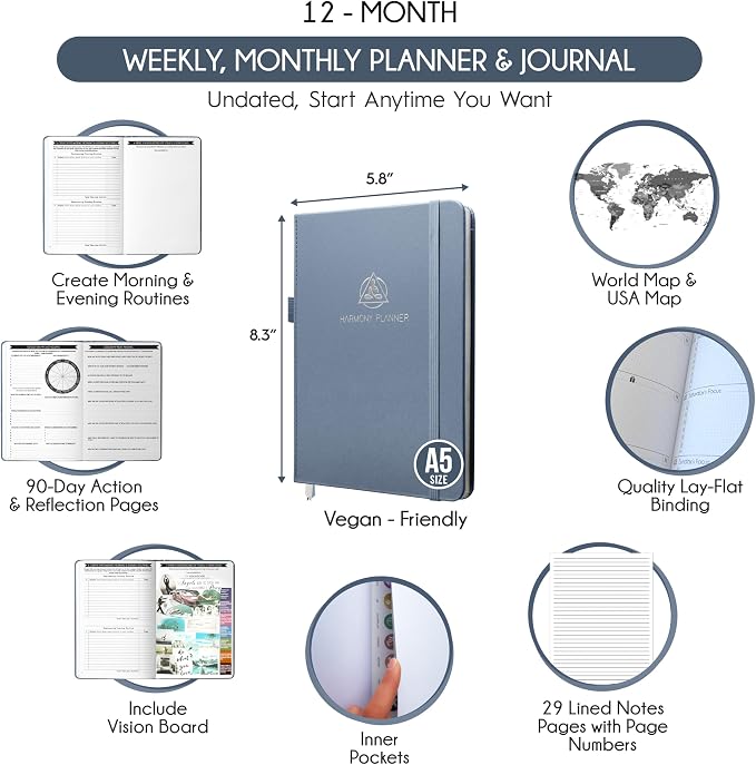 Life & Goal Planner – Undated Daily, Weekly & Monthly Organizer - Image 2