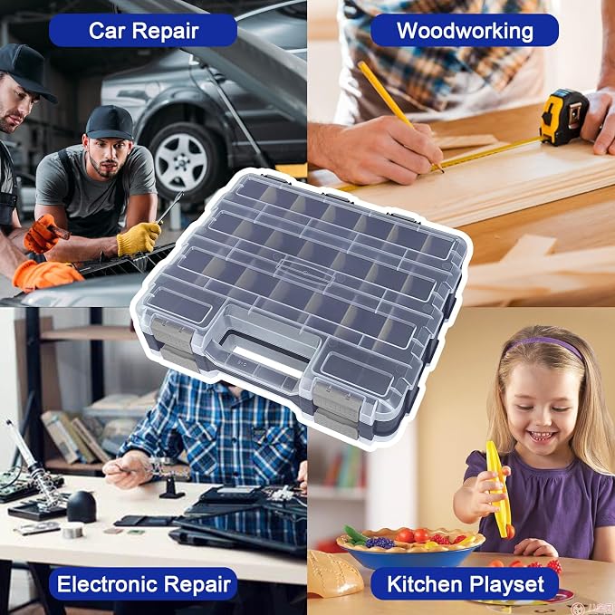 Double Side Tool Box Organizer, Hardware Storage Box, Portable Small Parts - Image 8