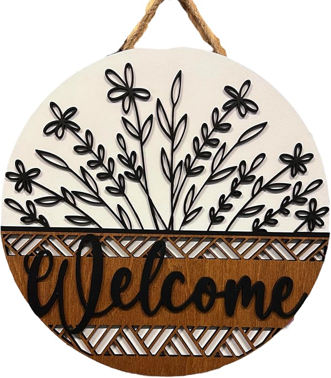 Wood front door sign Wood sign Home decor Welcome sign Sign by Unknown