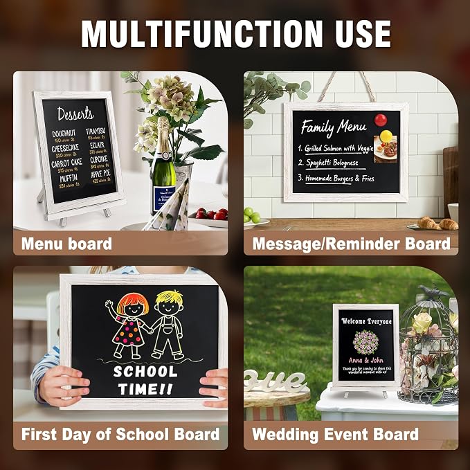 SELEAD 100% Real Wood Frame Small Magnetic Chalkboard Sign - Image 8