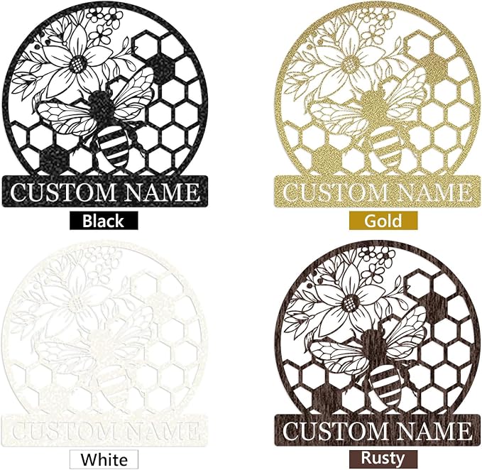 Dyoart Custom Honey Bee Metal Sign | Personalized Metal Bee Wall Art | Custom - Image 9