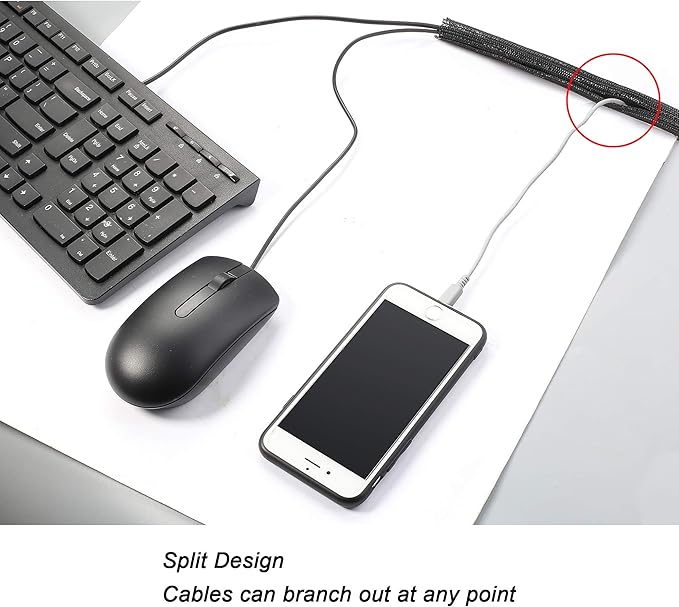 CrocSee 10ft - 1.25 inch Braided Cable Management Sleeve Cord Protector - - Image 3