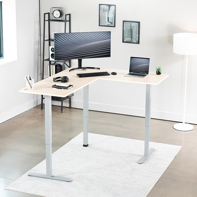 VIVO Electric Corner 63 x 55 inch L-Shaped Standing Desk, Memory Height - Image 2