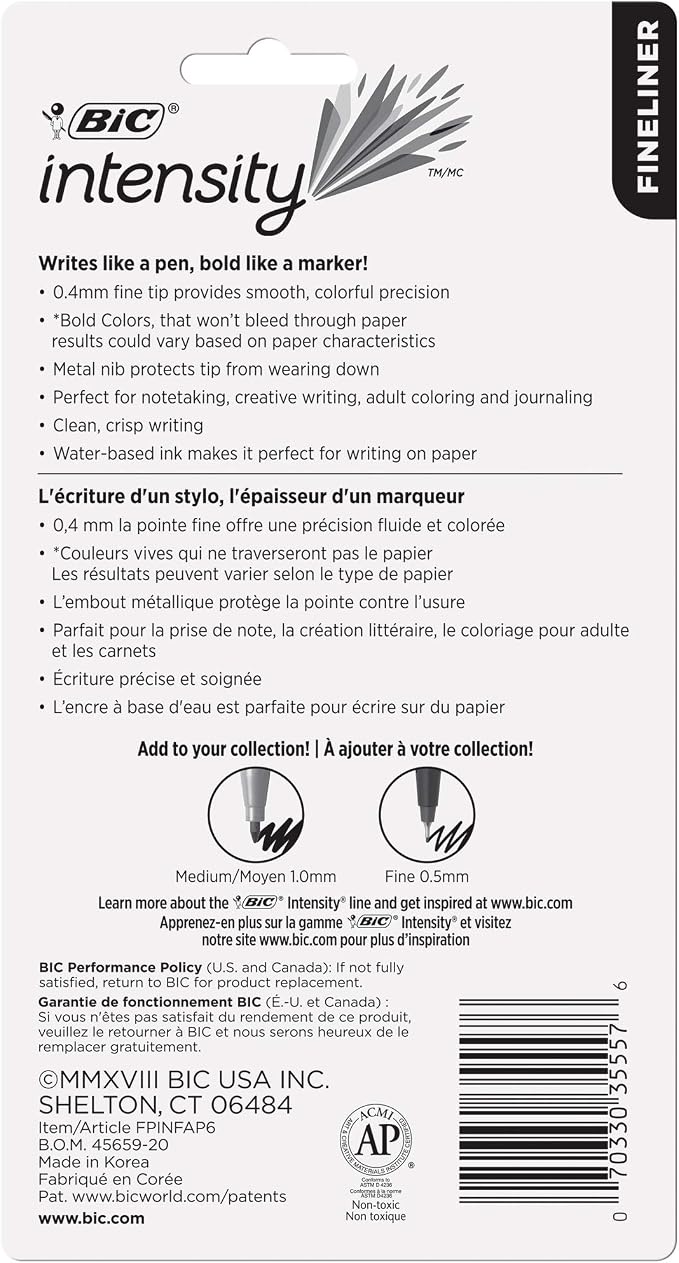 BIC Intensity Fineliner Marker Pen, Fine Point, Clean & Crisp Writing - Image 11