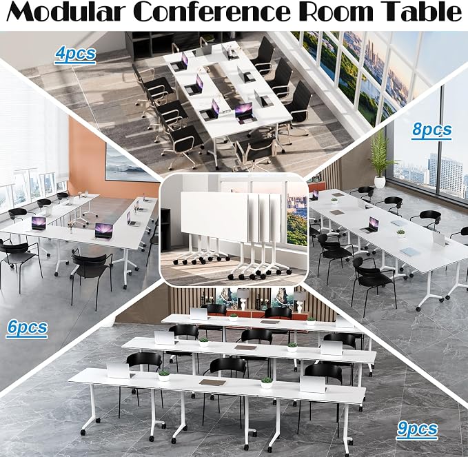 Conference Table Flip Top Mobile Conference Room Tables, Folding Conference - Image 5