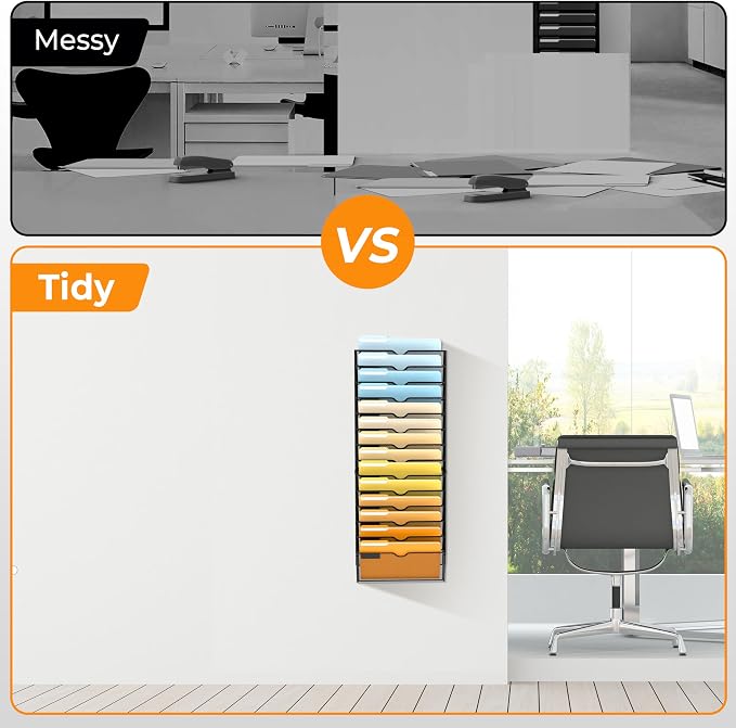 SUPEASY Wall File Organizer Mesh Office Mail Holder, Hanging Wall Organizer - Image 5