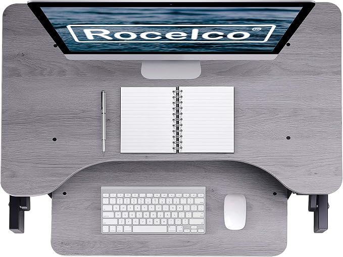 Rocelco 32" Height Adjustable Standing Desk Converter - Image 4