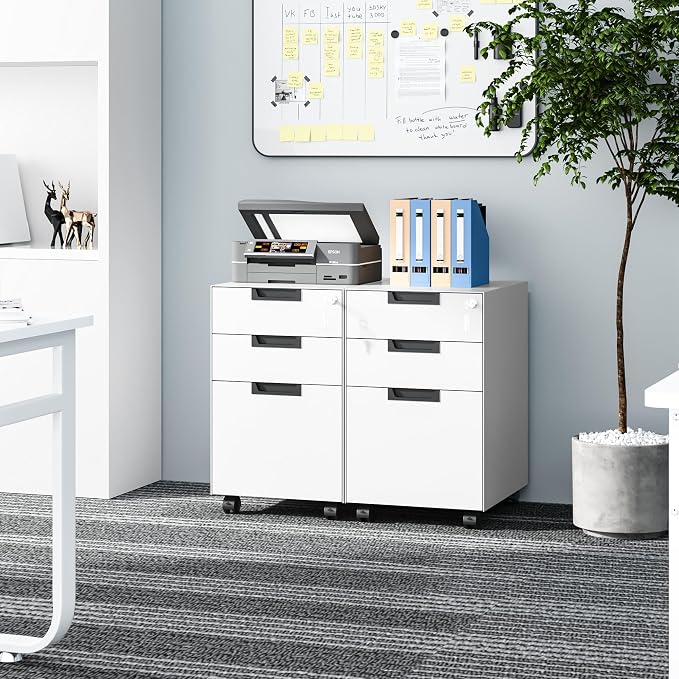 Fesbos 3 Drawer Vertical File Cabinets, Mobile Filling Cabinet - Image 2