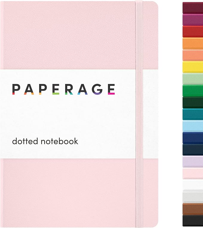 PAPERAGE Dotted Journal Notebook, 160 Pages, Medium 5.6 in x 8 in by PAPERAGE