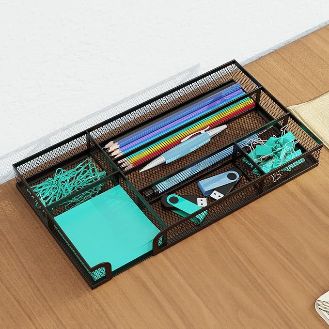 ITAYVAN Desk Drawer Organizer, Small Metal Mesh Drawer Organizer Tray, Office - Image 6