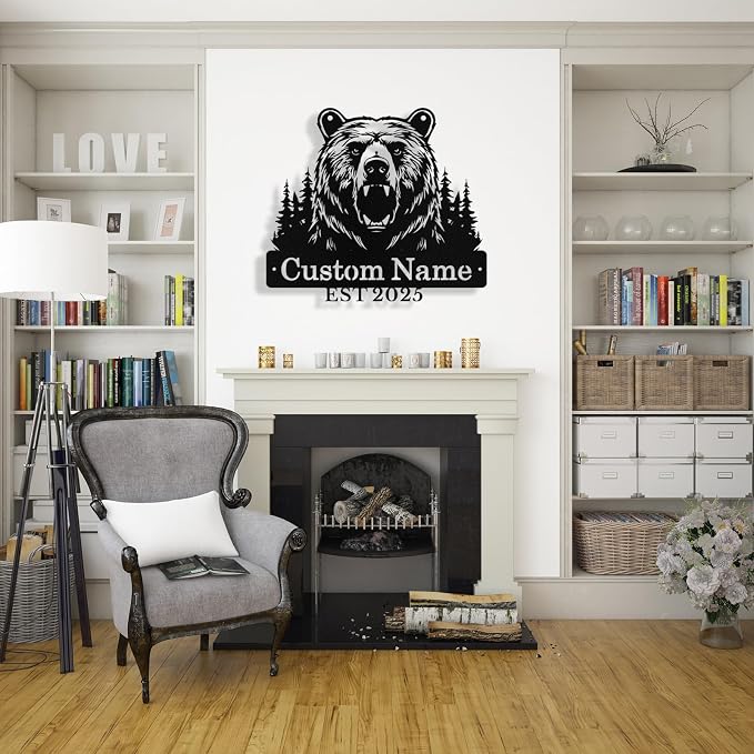 Custom Bear Metal Sign, Custom Bear Metal Wall Art Decor, Personalized Last - Image 8