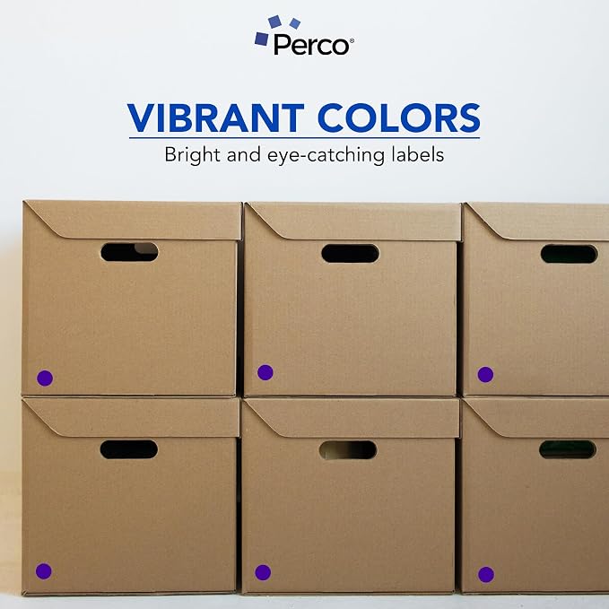 Perco Purple 1-Inch Perforated Circle Dot Sticker Labels — 10 Rolls, 000 Round - Image 6