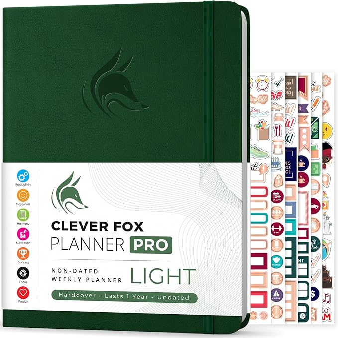 Clever Fox Planner PRO Light – Weekly & Monthly Life Planner to Increase by CleverFox